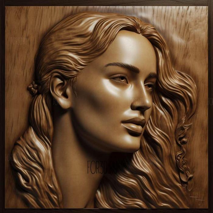 Kate Winslet 1 stl model for CNC